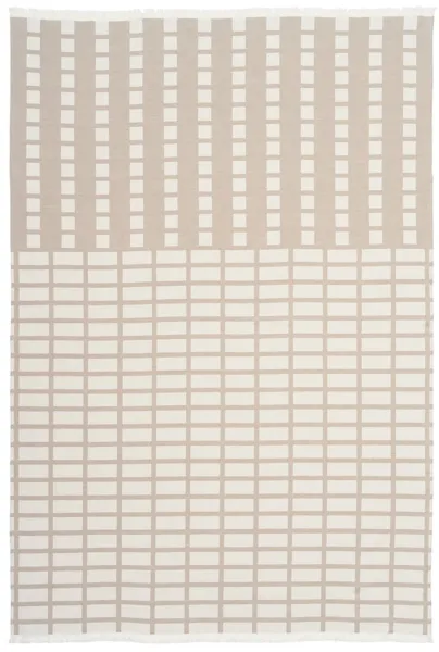 KRISTINA DAM STUDIO Contemporary plaid - offwhite og beige bomuld (180x130)